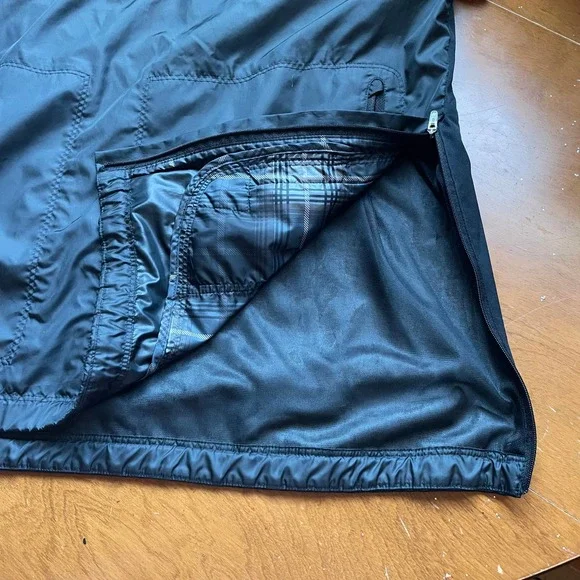 Jacket M Nike Golf Black Side Slip Green Plaid Detail Inside Zip Pockets Coat - Picture 3 of 7